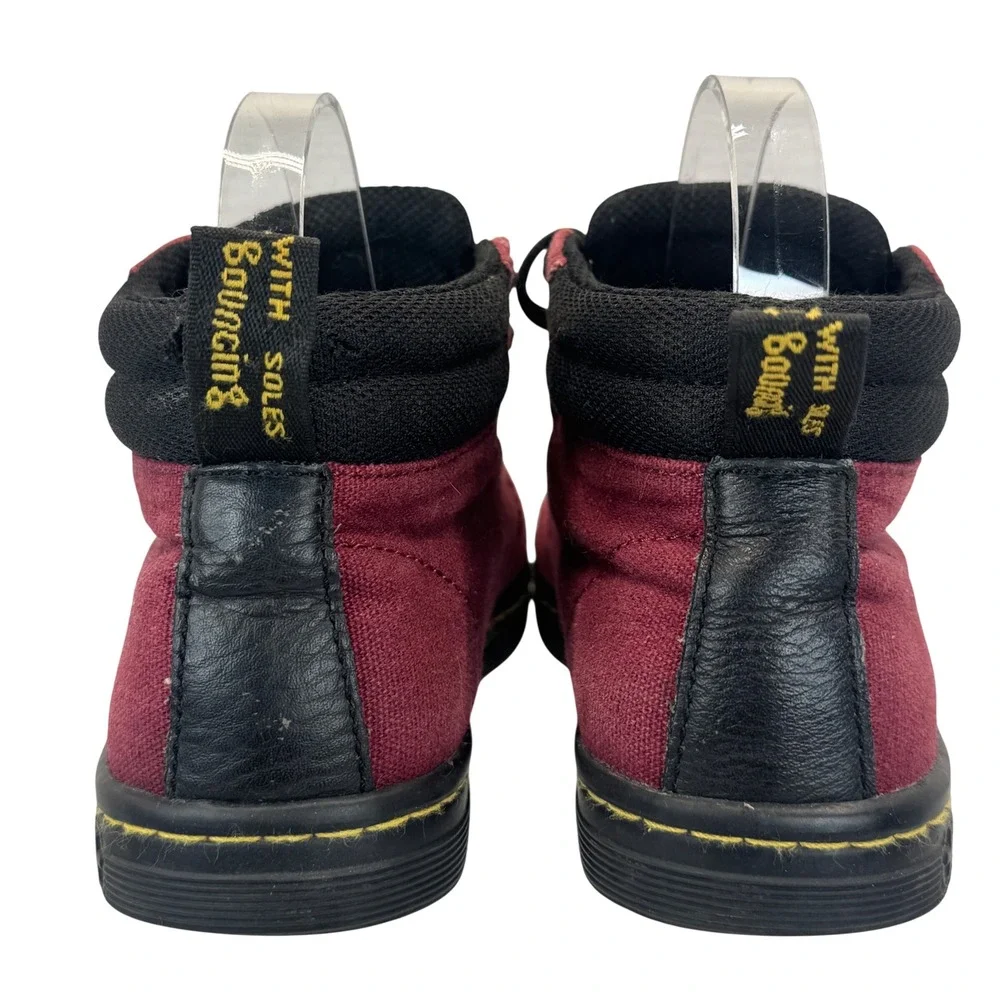 Dr. Martens Leyton Burgundy Canvas Chukka Boots Maroon Sneaker Boots W6 EU37